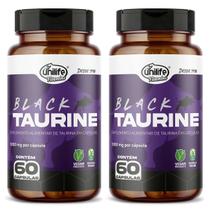 Kit 2 Black Taurine 60 Cápsulas 1000mg Taurina Unilife