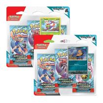 Kit 2 Blister Triplo Pokémon TCG Yanma e Scraggy com 6 Boosters e 2 Cartas Holográficas