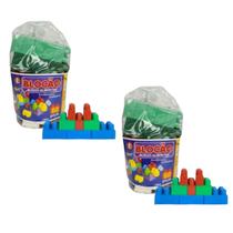 Kit 2 Blocão De Montar 120 Peças Grandes Criativo Didático