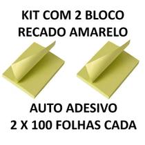 Kit 2 bloco adesivo colacril 76mm x 102mm 100fl cada amarelo Kit 2 bloco adesivo colacril 76mm x 102mm 100fl cada amarelo