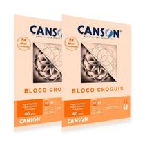 Kit 2 Bloco Papel manteiga A4 40g Canson Croquis com 50 folhas