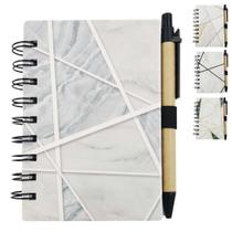 Kit 2 blocos de anotações com caneta 70 folhas alta qualidade
