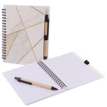 Kit 2 blocos de anotações com caneta 70 folhas multiuso