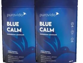 Kit 2 Blue Calm Magnésio+Inositol+Triptofano+Taurina 250G Puravida