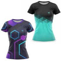 Kit 2 Blusa Academia Feminina Camiseta Fitness Dry Fit Blike Treino Musculação