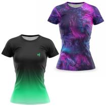 Kit 2 Blusa Academia Feminina Camiseta Fitness Dry Fit Blike Treino Musculação
