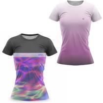 Kit 2 Blusa Academia Feminina Fitness Camiseta Treino Dry Fit Camisa Caminhada