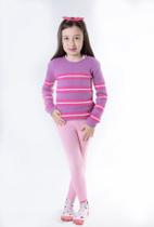 Kit 2 Blusa Casaco 4a8 anos Menina Lã Tricot de Frio Inverno