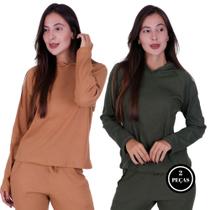 Kit 2 Blusa de Inverno Manga Longa Casaco Canelado Feminino Comfy-c6 KIT 2 CASACO ESTHER Kit 2 Blusa de Inverno Manga Longa Casaco Canelado Feminino Comfy-c6 KIT 2 CASACO ESTHER