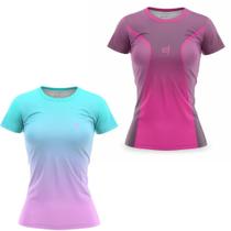 Kit 2 Blusa Feminina Academia Fitness Camisa Caminhada Dry fit Camiseta Treino ante suor