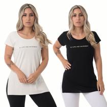 Kit 2 Blusa Feminina Academia Fitness Life and Moviment.
