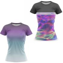 Kit 2 Blusa Feminina Caminhada Fitness Camisa Treino Corrida Academia