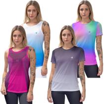 Kit 2 Blusa Feminina estampada 2 Regata fitness Camiseta confortável caminhada Academia