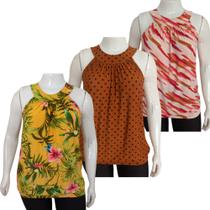 Kit 2 Blusa Feminina Modernas Casual Verão Estampadas