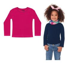 Kit 2 Blusa Manga Longa Feminina Inverno Infantil Juvenil - FAKINI