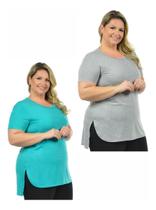 Kit 2 Blusa Mullet Gola Redonda Plus Size Fenomenal