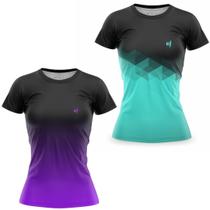 Kit 2 Blusa para Academia Fitness Academia Caminhada Esportiva Dry Fit UV Treino