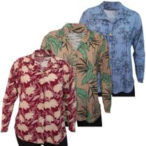 Kit 2 Blusa Senhoras Camisa Feminina Manga Longa Estampada Kit 2 Blusa Senhoras Camisa Feminina Manga Longa Estampada