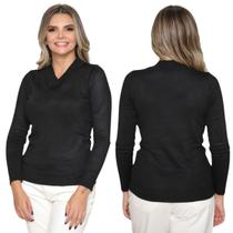 Kit 2 Blusa Tricot Gola V Inverno Moda Casual