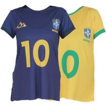 Kit 2 blusas brasil feminina dry fit fitness - CLICK MAIS BONITA