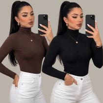 Kit 2 Blusas Cacharrel Suplex Básica Respirável Conforto Dia A Dia Kit 2 Blusas Cacharrel Suplex Básica Respirável Conforto Dia A Dia