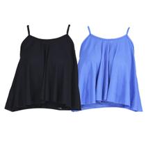 Kit 2 Blusas Camiseta Regata Godê Ribana