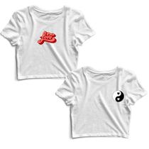 Kit 2 Blusas Cropped Tshirt Feminina Love e Yin Yang Coração