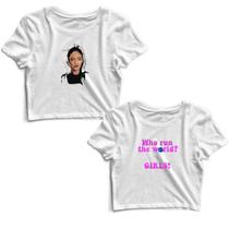 Kit 2 Blusas Cropped Tshirt Feminina Rihanna e Frases