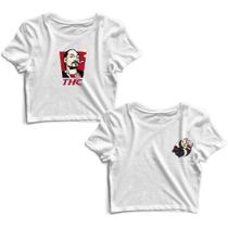 Kit 2 Blusas Cropped Tshirt Feminina Snoop Dogg e Tigres