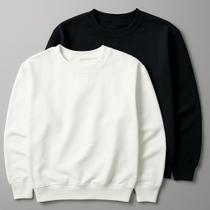 Kit 2 Blusas de Moletom Gola Careca Unissex Premium Streetwear Inverno