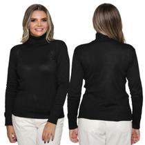 Kit 2 Blusas Feminina de Tricô Manga Longa Gola Alta Casual Inverno Kit 2 Blusas Feminina de Tricô Manga Longa Gola Alta Casual Inverno