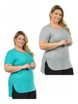 Kit 2 Blusas Feminina Mullet Plus Size Longa