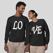 Kit 2 Blusas Frio Moletom Careca Sem Capuz Casal Namorados Amor