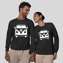 Kit 2 Blusas Frio Moletom Careca Sem Capuz Casal Namorados Kombi Kit 2 Blusas Frio Moletom Careca Sem Capuz Casal Namorados Kombi