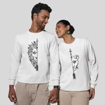 Kit 2 Blusas Frio Moletom Careca Sem Capuz Casal Namorados Metade Amor Kit 2 Blusas Frio Moletom Careca Sem Capuz Casal Namorados Metade Amor