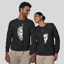 Kit 2 Blusas Frio Moletom Careca Sem Capuz Casal Namorados Metade Amor Kit 2 Blusas Frio Moletom Careca Sem Capuz Casal Namorados Metade Amor