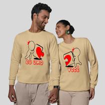 Kit 2 Blusas Frio Moletom Careca Sem Capuz Casal Namorados Kit 2 Blusas Frio Moletom Careca Sem Capuz Casal Namorados