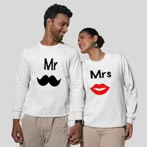 Kit 2 Blusas Frio Moletom Careca Sem Capuz Casal Namorados Mrs