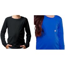 Kit 2 Blusas Infantil Térmica Menino de Praia Segunda Pele Uv50+ Proteção Solar