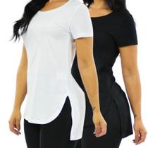 Kit 2 Blusas Mullet Gola Redonda Feminino