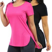 Kit 2 Blusas Mullet Gola Redonda Feminino