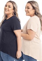 Kit 2 blusas plus size mullet tampa bumbum 3024.k2