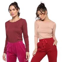 Kit 2 Blusas Rainha Casual Elastic Feminina