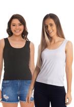 Kit 2 blusas regatas feminina basica lisa viscolycra 3020.k2
