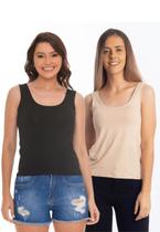 Kit 2 blusas regatas feminina basica lisa viscolycra 3020.k2