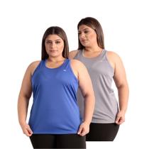 Kit 2 Blusas Regatas Plus Size Dry Fit Feminina Academia