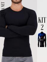 KIT 2 Blusas Térmicas com Proteção UV Blusa Quentinha Pra o Frio Premium Segunda Pele - KIT 2 (Cores Sortidas - MASC) - Unico