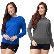 Kit 2 Blusas Termicas Feminina Uv50+ Segunda Pele Proteção Solar