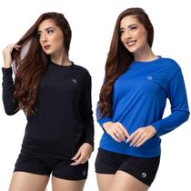 Kit 2 Blusas Termicas Feminina Uv50+ Segunda Pele Proteção Solar