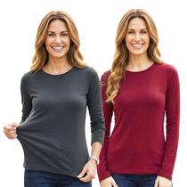 Kit 2 Blusas Térmicas Femininas Segunda Pele Peluciadas Conforto Inverno Preta e Cor Sortida Kit 2 Blusas Térmicas Femininas Segunda Pele Peluciadas Conforto Inverno Preta e Cor Sortida